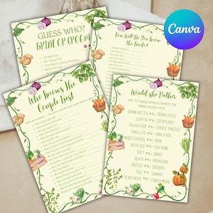 Who knows the Couple Best game, Bridal Shower Game, Wedding Shower Game, Bridal Shower quiz game, Questions About Couple, Canva Editable