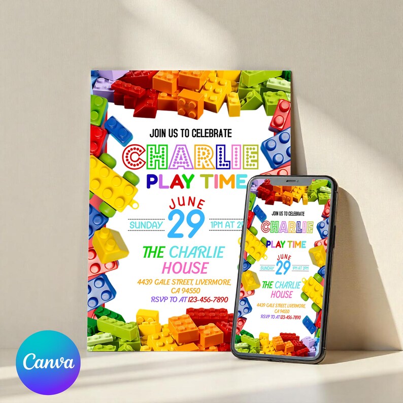Construction Birthday Invitation: Canva Editable Kid's Party - Etsy