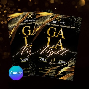 Editable Gala Invitation, Corporate Invite, Gala Night Charity Event Party Invitation, Business Invitation, Black and Gold, Business Anniversary, ala Fundraiser Banquet Invitation, Business Corporate Awards Night Invite, Printable, Gala Invitation Template, Gala Party, Corporate Fundraiser Business Invitation Anniversary, Editable Gala Invitation Template, Gala Ticket Template, Gala Party, Invite For Gala Night Charity Event Party Invitation, Fundraiser Flyer, Canva Editable