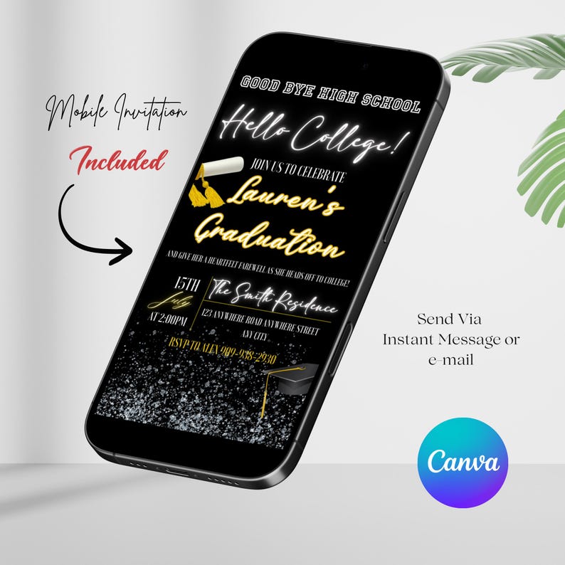 High School Graduation Party Invitation: Canva Editable Farewell Invite ...