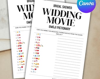Juego de Pictionary con emojis para despedida de soltera: Diversión para fiestas editable en Canva (Descarga digital)
