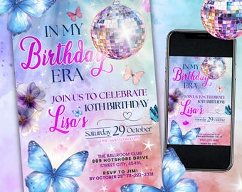 In My Birthday Era Invitation, Birthday Era Party Invitation, Teen Birthday party invitation, Girl Music Party Invite, Editable Canva