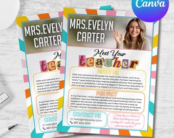 Editable Meet the Teacher Template: Back to School Welcome Letter (Canva Editable Digital Download