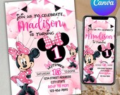 Editable Oh TWOdles Birthday Invitation, Digital 2nd Birthday, Cute Mouse Second Birthday Invite, Oh Twodles Invitation, Canva Editable