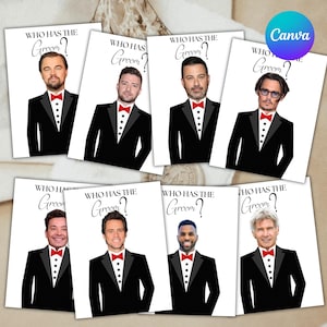 Who has the Groom, Scratch off game, Bridal Shower Games, Bridal Shower Scratch Off, Bachelorette Games, Groom Scratch off Canva Editable