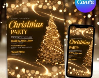 Christmas Party Invitation, Friendsmas Party Invite, Merry Grinch Party, Premade Grinch Holiday Festive Celebration Evite, Canva Editable