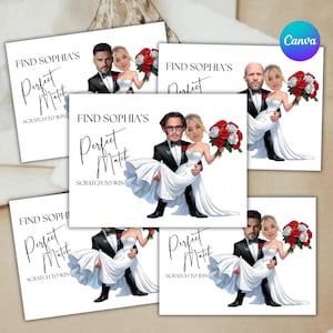 Qui a le marié, jeu EVJF, jeu à gratter pour marié, jeu de douche nuptiale, trouver le marié, téléchargement numérique, éditable sur toile