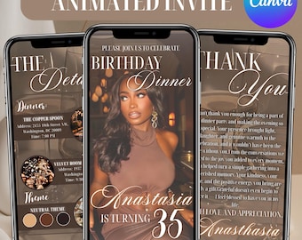 Digital Birthday Dinner Invitation, Birthday Dinner Party Invite, Digital Birthday Party Invitation, Birthday Dinner Invite, Canva Editable