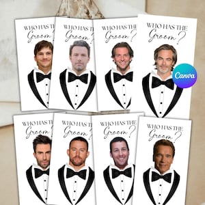 Qui a le marié, jeu EVJF, jeu à gratter pour marié, jeu de douche nuptiale, trouver le marié, téléchargement numérique, éditable sur toile
