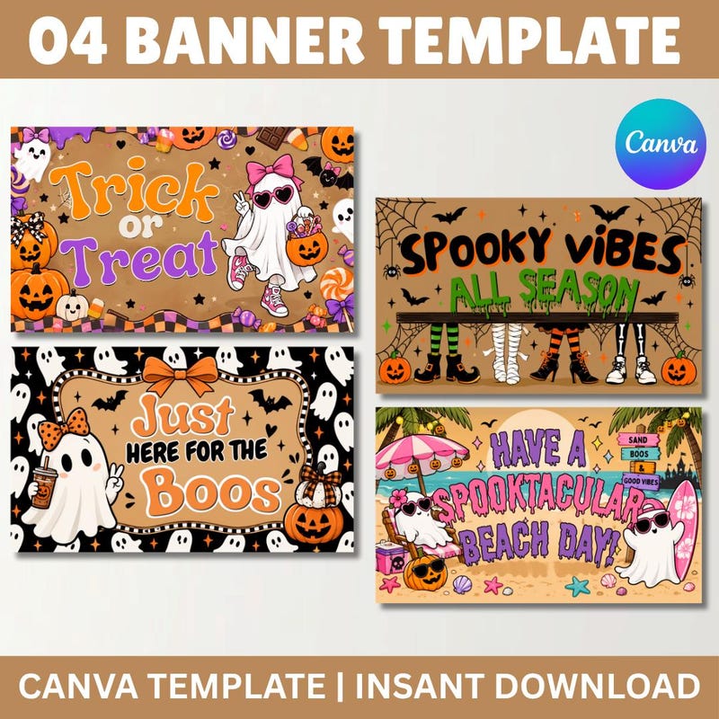 Boo Banner Template - Etsy Canada