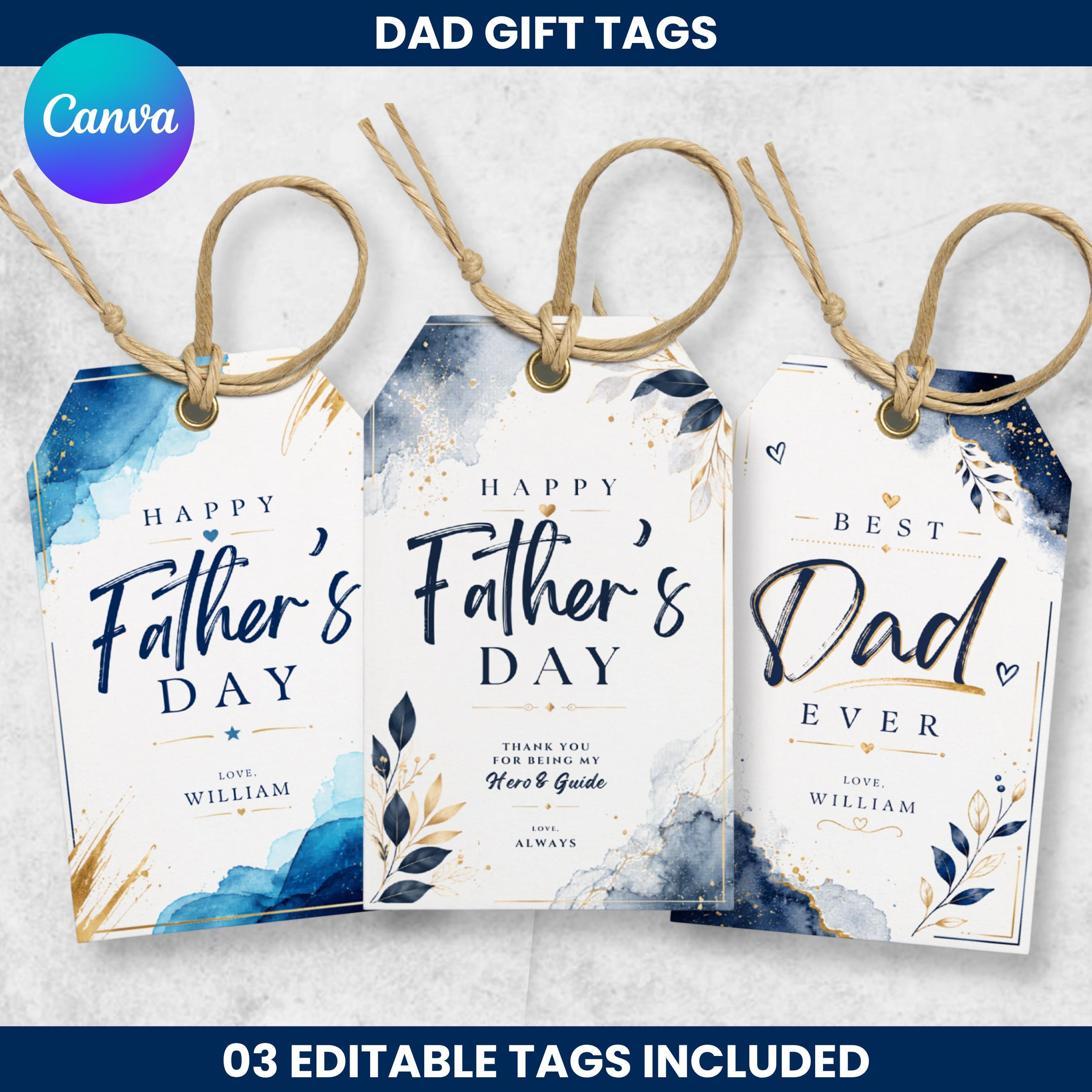 Happy Father's Day Gift Tags, Printable Tags, Editable Father's Day…