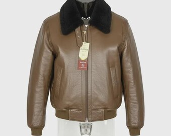 Real Black Shearling Fur with Brown Full Grain Sheep Leather | Luxury Handmade Jacket/Coat