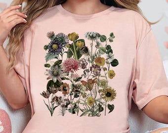 Boho Wildflowers Cottagecore Shirt, Whimsigoth, Plant Shirt, Floral Shirt, Gift For Women, Flower Shirt Aesthetic, Plant Lover Shirt,Flowers