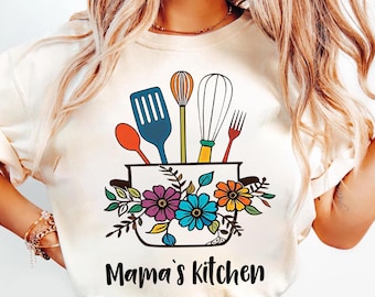 Custom Design Women T-shirt, Personalized Kitchen Tees, Custom Hair Stylist Frilly Tees, Custom Nail Salon Shirt, Kitchen Gift, Gift For Mom