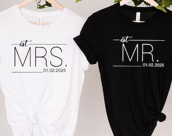 Mr and Mrs Shirt, Custom Mr and Mrs Shirt, Just Married Shirt, Honeymoon Shirt, Wedding Shirt, Wife And Hubs Shirts, Couples Mr. Mrs. Shirts