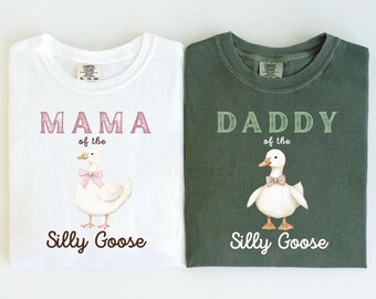 Comfort Colors® One Silly Goose 1st Birthday Matching Family Shirt, Goose Birthday First Birthday, Mama Goose Shirt, Custom Goose Shirt