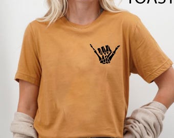 Hang Loose Skeleton Hand Shirt , Halloween Shirt, Skeleton Hand Sweatshirt, Skeleton Hand Tee, Graphic Shirt, Skeleton Hand Tee, Hang Loose