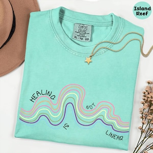 Comfort Colors® Healing Is Not Linear Shirt, Mental Health Shirt, Therapist Shirt, Inspirational Gift, Positive Vibes Tee, Psychologist Gift image 5