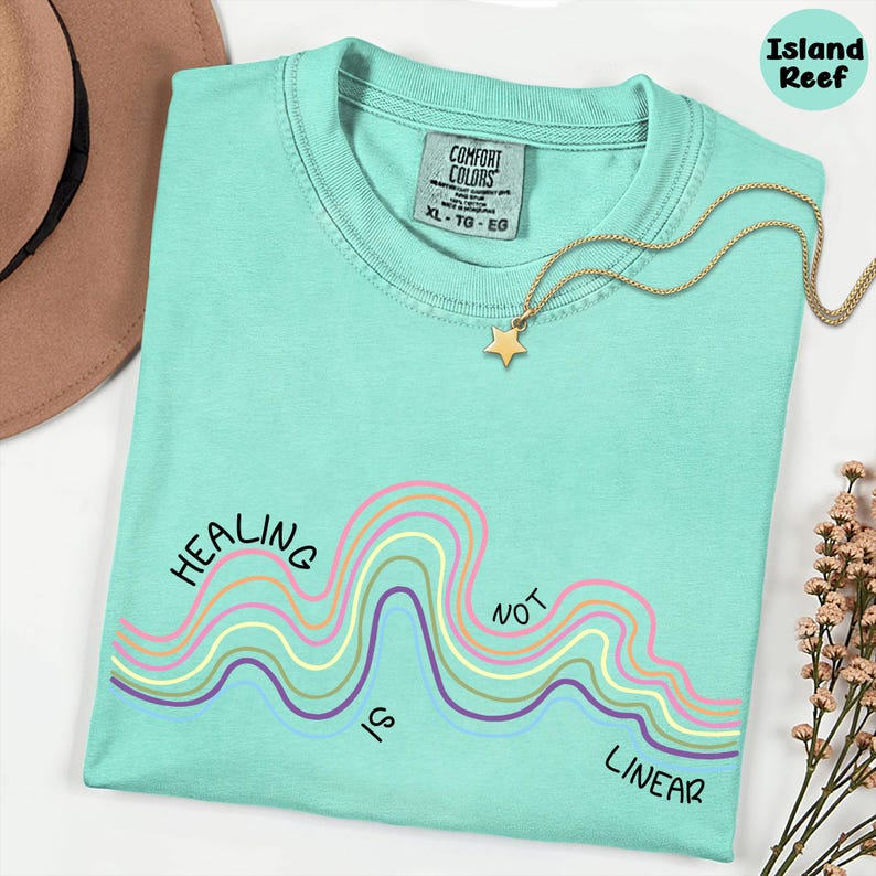 Comfort Colors® Healing Is Not Linear Shirt, Mental Health Shirt, Therapist Shirt, Inspirational Gift, Positive Vibes Tee, Psychologist Gift image 5