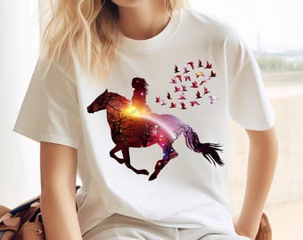Horse Riding, Horse Shirt, Horse Lover Gift, Gift for Her, Farm Lover,Just a Girl Who Loves Horses, Horse Girl, Horse Lover Shirt