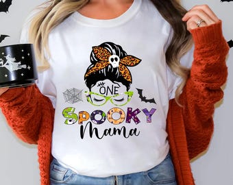 Spooky Mama Shirt, Halloween Shirt, Halloween Funny Shirt, Spooky Shirt, Halloween Party, Scary Halloween Shirts, Halloween T-shirt, Mom Tee