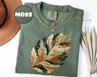 Comfort Colors® Fall Leaves Shirt, Autumn Leaf T-Shirt, Autumn Leaves Tee, Womens Fall Shirt, Thanksgiving Gift For Her, Cute Fall T-shirt