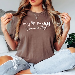 Comfort Colors® Three Little Bird Shirt, Peace Shirt, Reggae TShirt, Song Lyrics Tee, Every Little Thing Gonna Be Alright, Reggae Tee, Birds