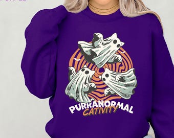 Funny Halloween Cat Sweatshirt, Purranormal Cativity, Black Cat Shirt, Cat Murder Halloween Shirt, Funny Halloween T-Shirt, Black Cats Shirt