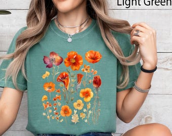 Comfort Colors® Wildflower Shirt, Vintage Cottagecore Shirt, Floral TShirt, Pastel Floral Nature Shirt, Naturel Flower Shirt, Gift for Women