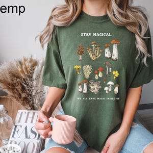 Comfort Colors® Vintage Illustration Mushroom Decor Art Shirt, Mushroom Shirt, Botanical Shirt, Plant Shirt, Hippie Shirt, Nature Lover Tee