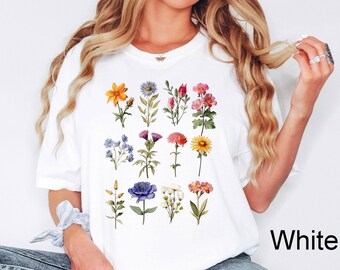 Boho Wildflowers Cottagecore Shirt, Whimsigoth, Plant Shirt, Floral Shirt, Gift For Women, Flower Shirt Aesthetic, Plant Lover Shirt,Flowers