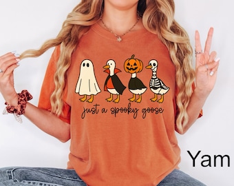 Comfort Colors® Just a Spooky Goose Shirt, Funny Halloween Goose Shirt, Goose in Halloween Costumes Shirt, Cute Horror Shirt, Spooky Goose