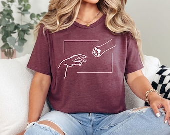 Cat Mom Shirt, Creation Of Hand Tee, Funny Cat Shirt, Cat Lover Gift For Women, Gifts For Cat Lovers, Minimalist Shirt, Adam Creation Shirt