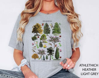 Tree Arboretum Shirt, Blooming Trees Botanical Sweatshirt, Tree Nature Plants Lover Gift, Aesthetic illustration Tshirt, Cottagecore Fashion