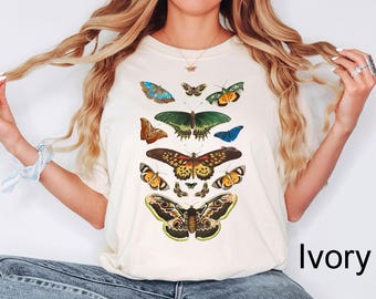 Comfort Colors® Moth Shirt, Cottagecore Shirt, Bug Shirt, Aesthetic Tshirt, Insect Shirt, Moth Tees, Cottage Core Shirt Goblincore Clothing