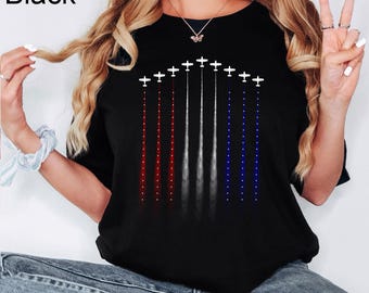 Red White Blue Air Force Flyover Men's T-shirt, Air Force Shirt, Airplane Show Shirt, Independence Day Shirt,Patriotic Tee,4th Of July Shirt