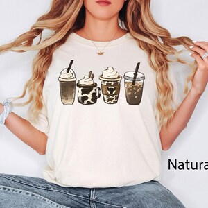 Cow Coffee Mug Shirt, Coffee Cup Shirt, But First Coffee, Coffee Latte Lover Gift, Iced Coffee Shirt, Womens Crewneck, Cute Coffee Tee Shirt