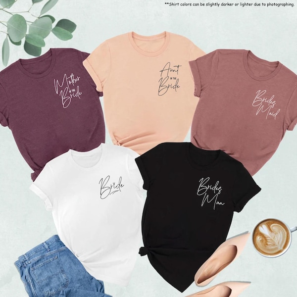 Bachelorette Party Shirt, Bridesmaid Shirt, Custom Wedding Tee, Maid of Honor Shirt, Mother Grandmother of the Bride Tee, Bridal Party Shirt