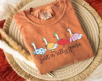 Comfort Colors® Silly Goose On The Loose Shirt, Goose T-Shirt, Silly Goose Shirts, Funny Graphic Shirt, Cute Goose Shirt, Easter Shirt,Goose