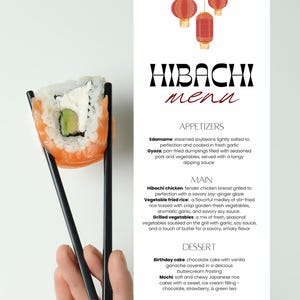 Hibachi-Menüvorlage, bearbeiten mit Canva