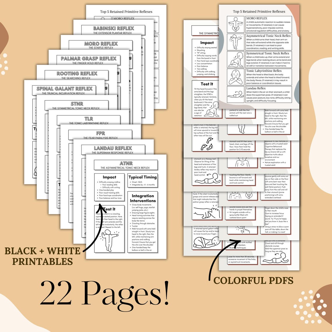 Reflex Integration Chart.pdf Retained Primitive Reflexes Guide: Pediatric OT Integration Handouts ...