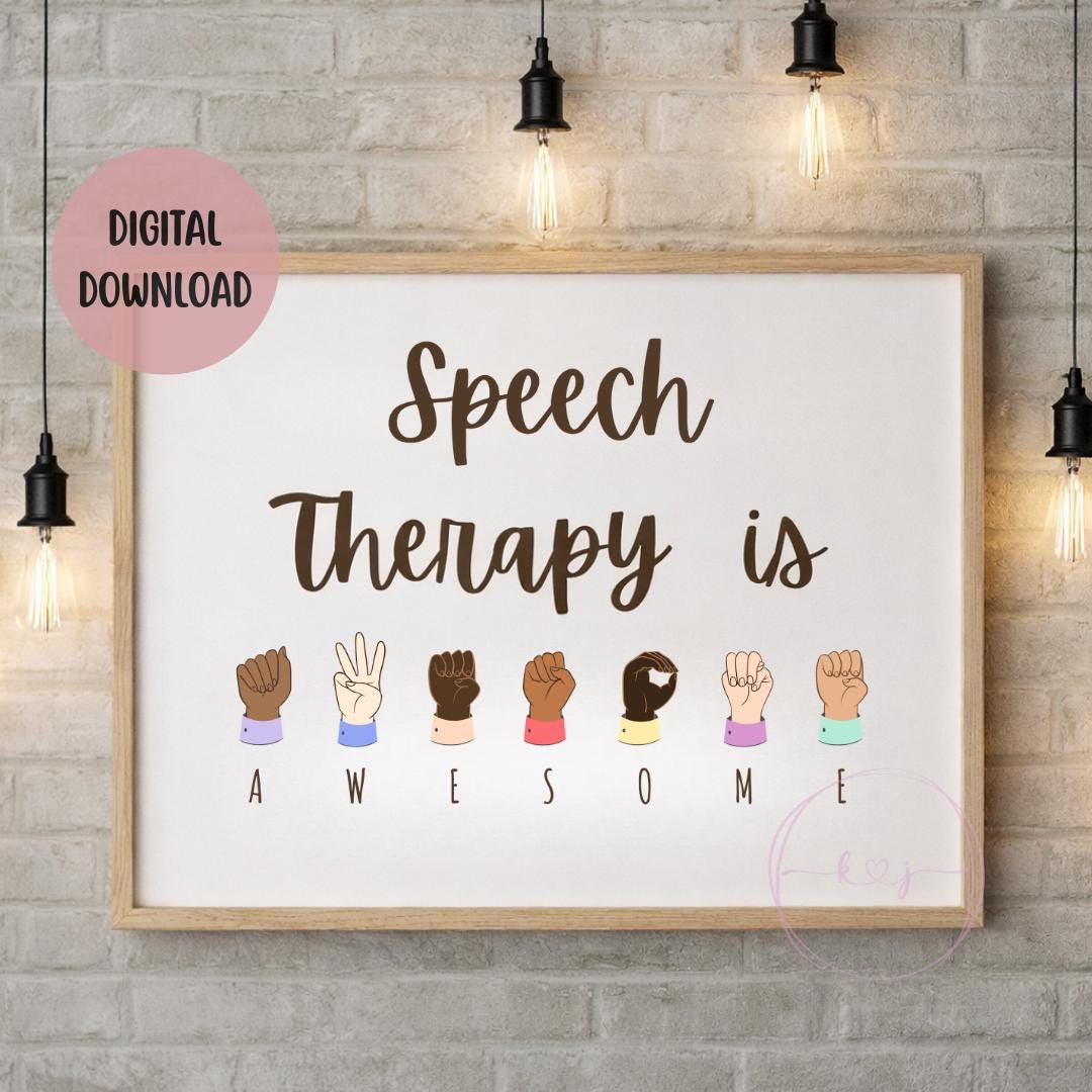 Inclusive Asl Speech Therapy is Awesome ASL Digital Download SLP Deaf Community Shirt ...
