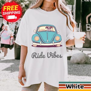 Shirt Dalmatian Ride Vibes - Vintage T-shirt hond in auto - grappig cadeau huisdierliefhebber - hondenshirt uniseks