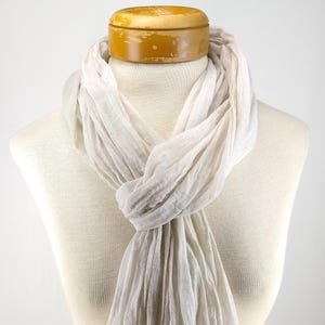 Light Sand Beige Cotton Gauze Scarf, Long Gauze Scarf, Hand Dyed  Lightweight Sheer Gauze Scarf 197