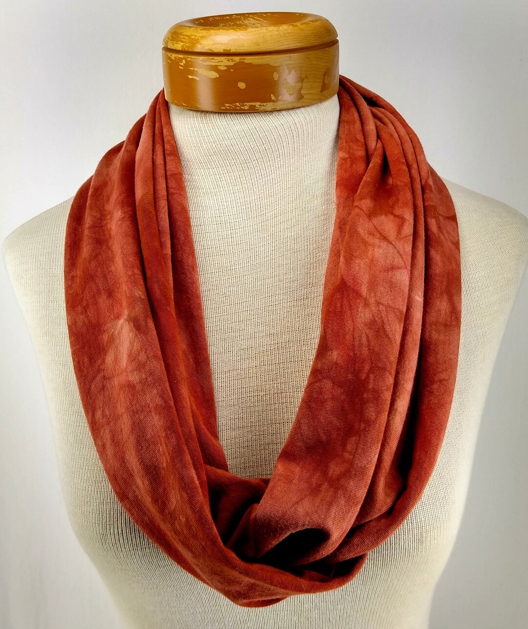 Mahogany and Rust Infinity Scarf Bamboo Cotton Jersey Scarf Etsy