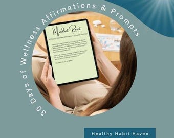 Mindset Reset Journal | 30-Day Wellness Affirmations & Prompts | Mental Health PDF | Printable Self-Care Workbook