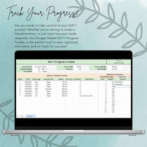 GLP-1 Progress Tracker | Google Sheets | Weight Loss Log | Weightloss | Digital Download