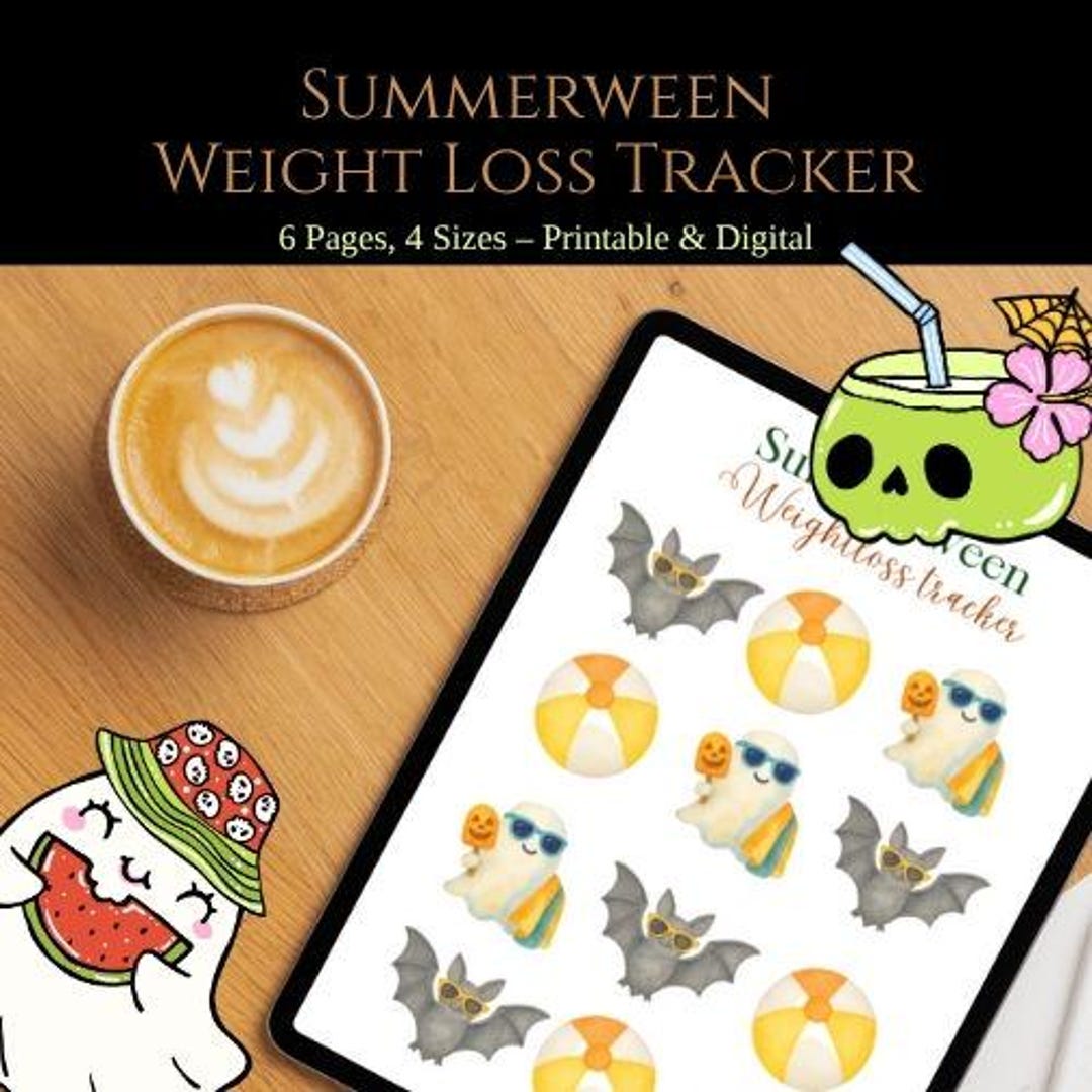 Summerween Weight Loss Planner | Cute Halloween Fitness Tracker (PDF) - Etsy