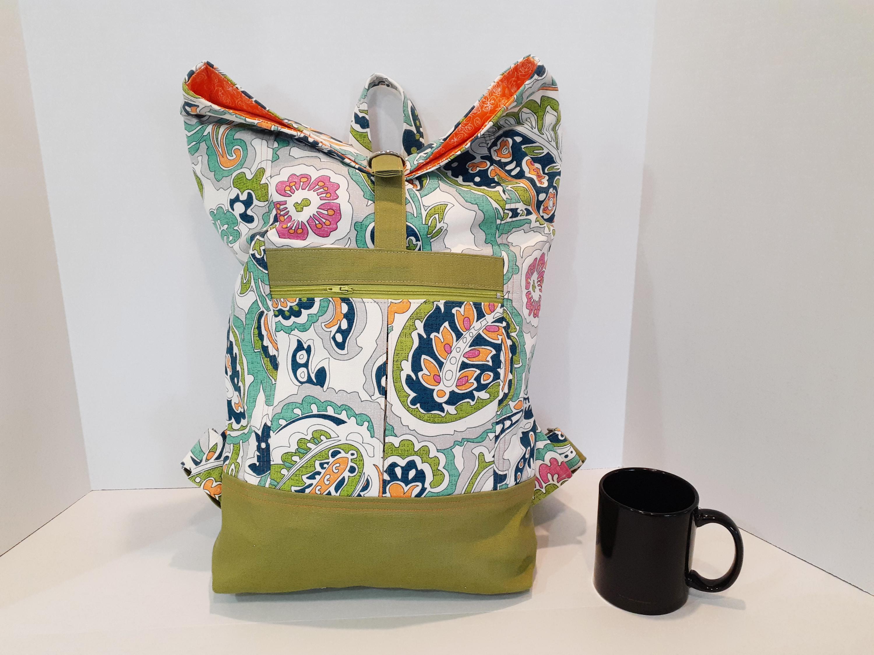 NWT Cute Fold Over & Tassel Backpack Celebrity Daytrip Studded Vegan Leather Embroidered Fringe  main image 3