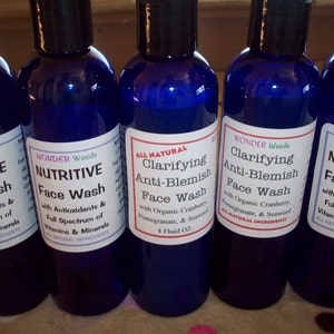 Clarifying  Face Wash, ALL NATURAL, with Organic Cranberry, Pomegranate, & Seaweed